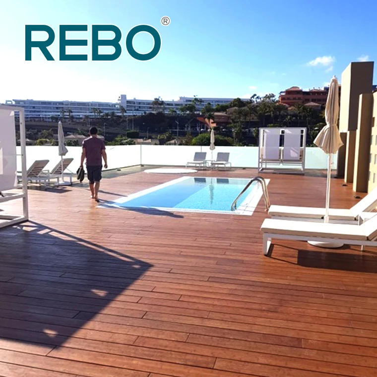 Eco forest durable carbonized bamboo pavilion waterproof flooring decking