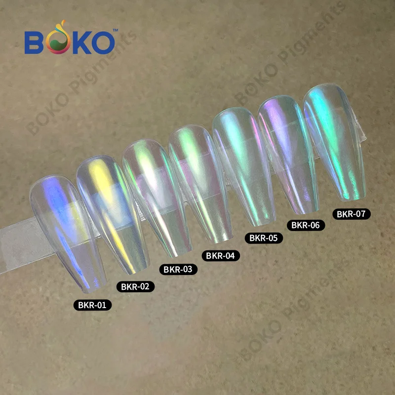 Wholesale  hot sale chrome mirror aurora mermaid rainbow nail pigment