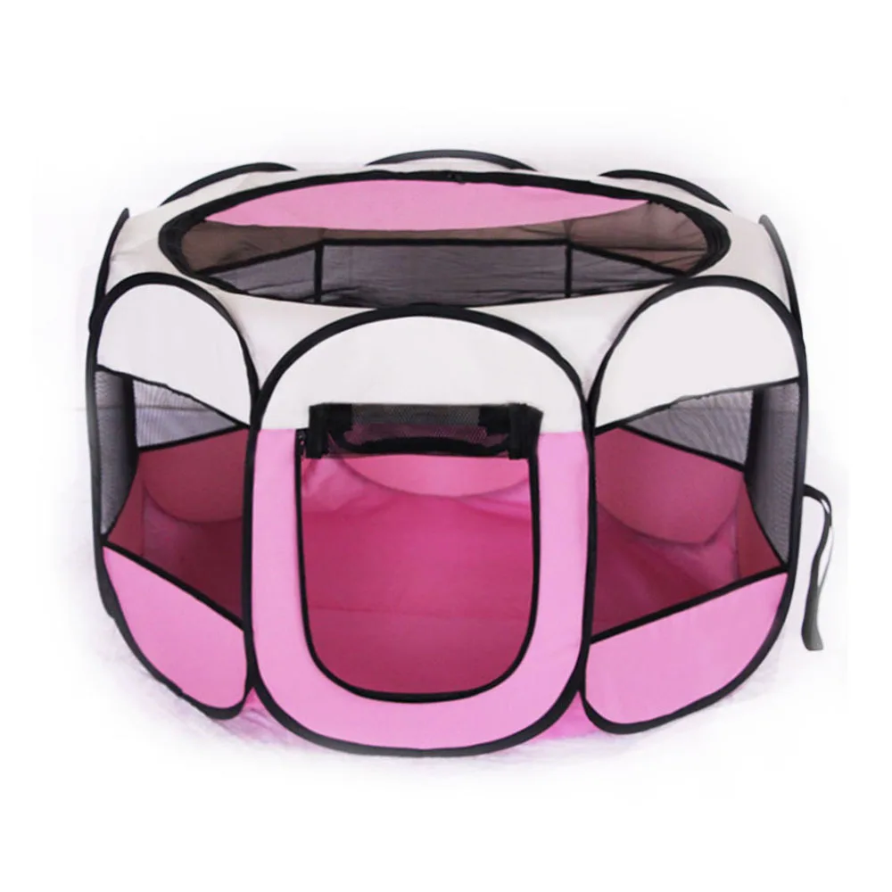 Foldable Pet Tent Dog Octagonal Pet Enclosure Tent Kennel Oxford Cloth Outdoor Pet Cats Nest Folding Kennel Tent Dog Cage