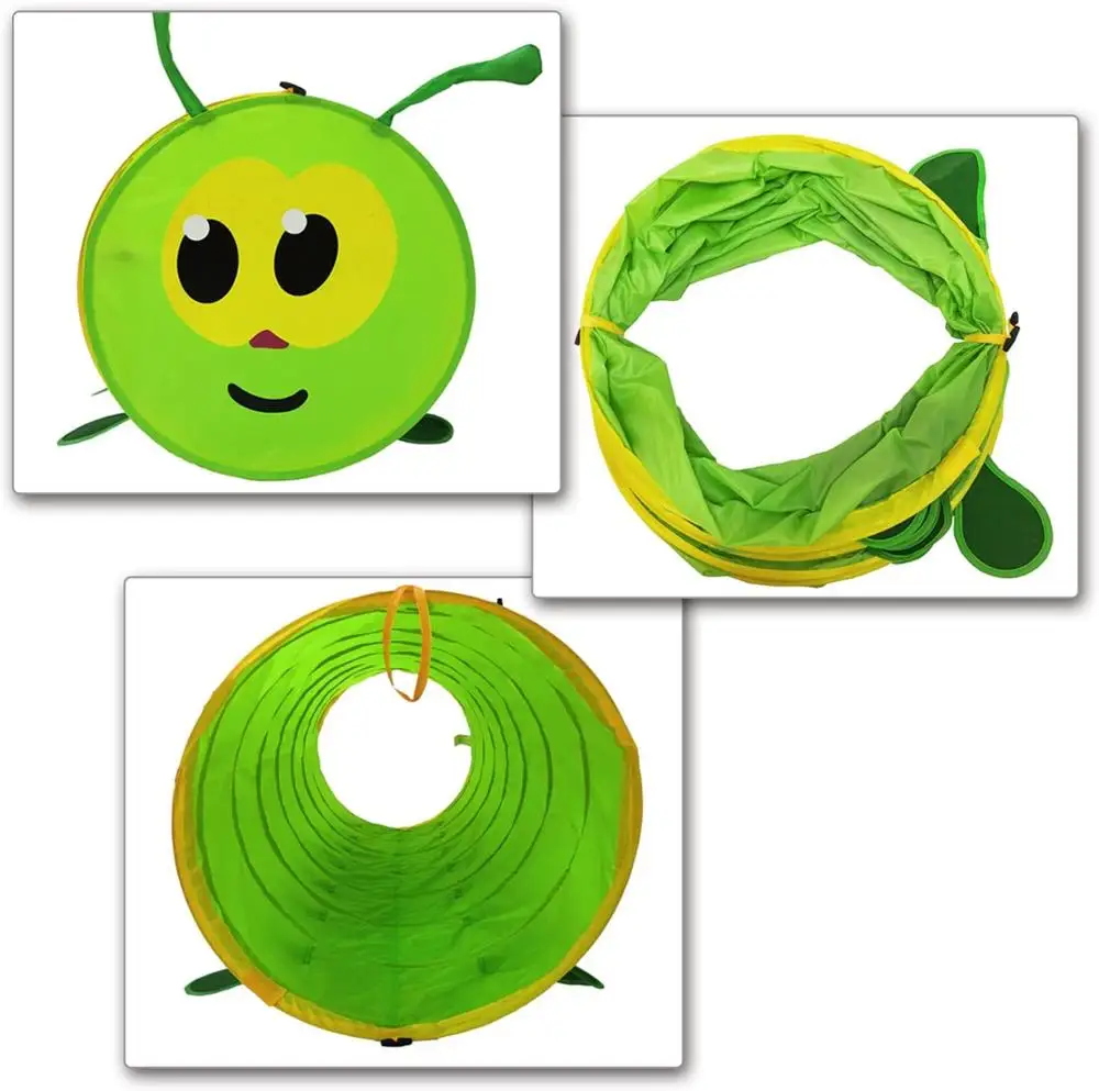 Kids Play Tunnel Tent Children Crawl Tube Toys Boys Girls Pop Up Toddler Tent for Indoor Outdoor Playing (Green)