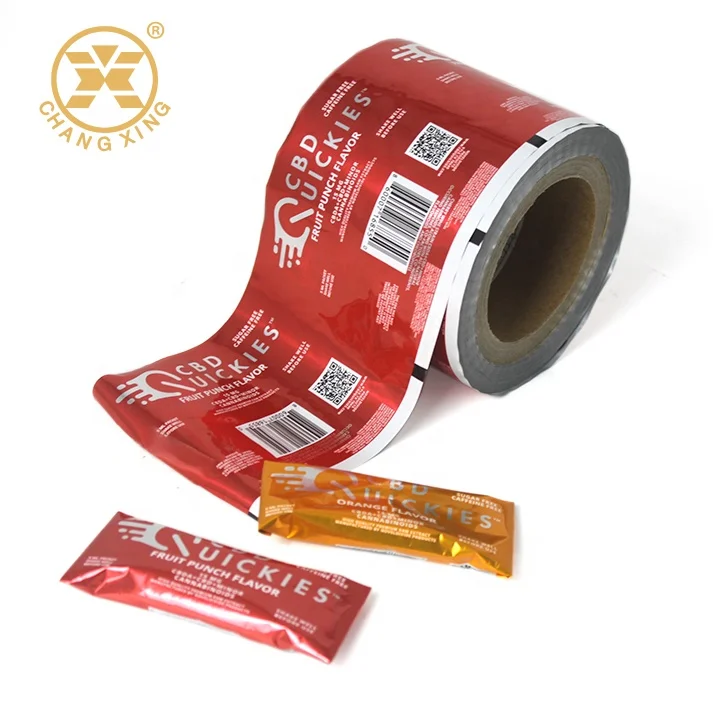 Блестящая индивидуальная печатная металлизированная пленка CBD питание витаминный порошок упаковочная пленка многослойная ламинирующая пластиковая пленка