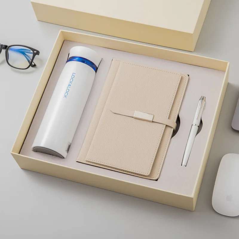 Custom Luxury Women Diary Notebook/Pen/Bottle Notebook Gift Set