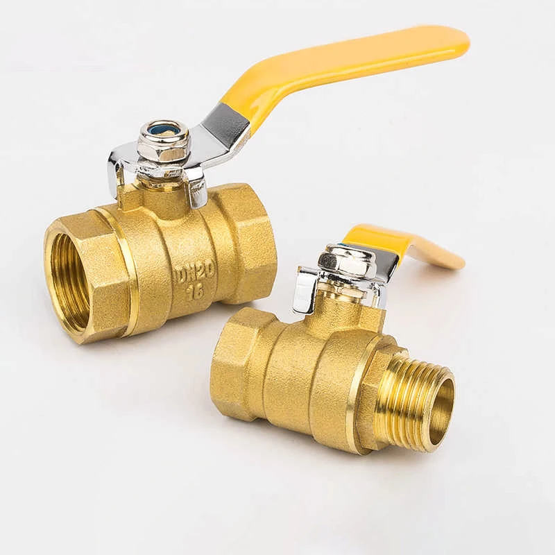 Ручной латунный шаровой клапан DN15 с желтой ручкой 1/2 '-2' для газа