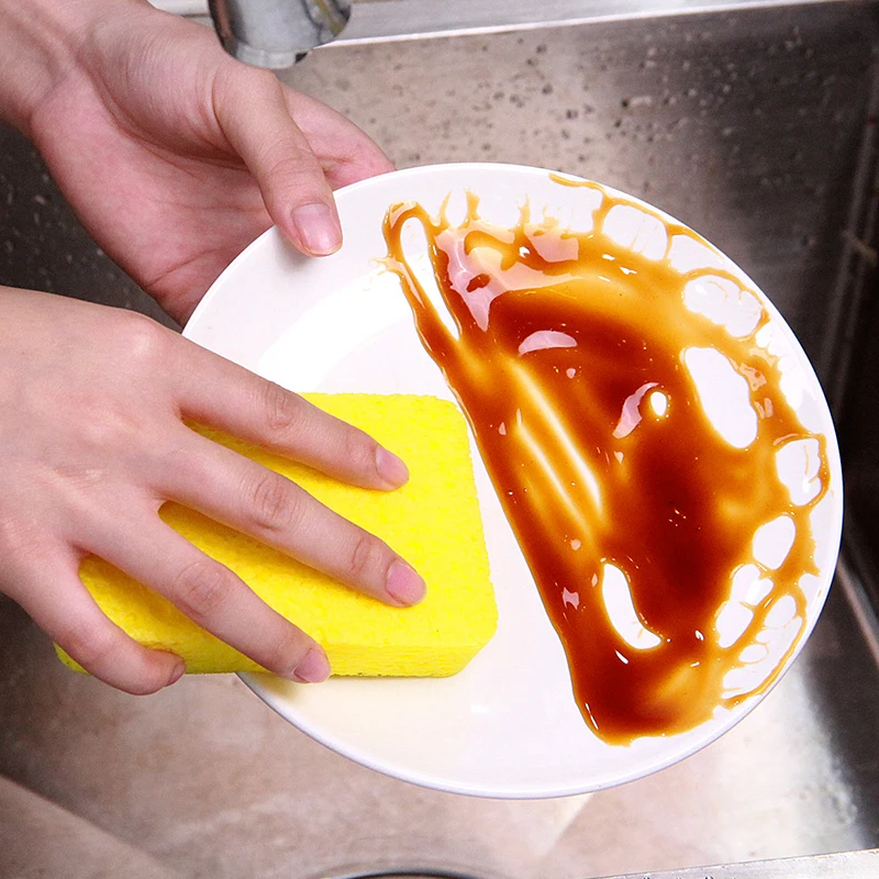 wholesale wood pulp Cellulose sponges eco-friendly biodegradable dish washing cleaning honey comb soft sponge for kitchen