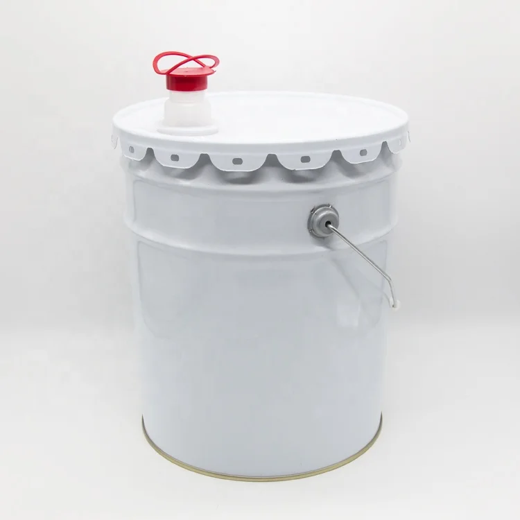 Customizable 20L Flanged empty metal bucket tin pail for oil lubricants paint