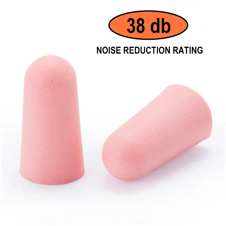 Factory Sell 60 Pairs Pink Ear Plugs Foam Earplugs for Noise Reduction Safety Ear plugs