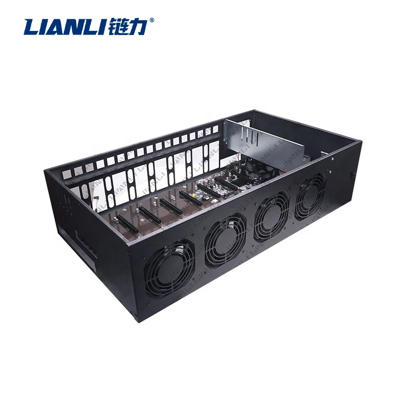 Lianli/OEM 8gpu computer case manufacture with switching power supply gpu rig case