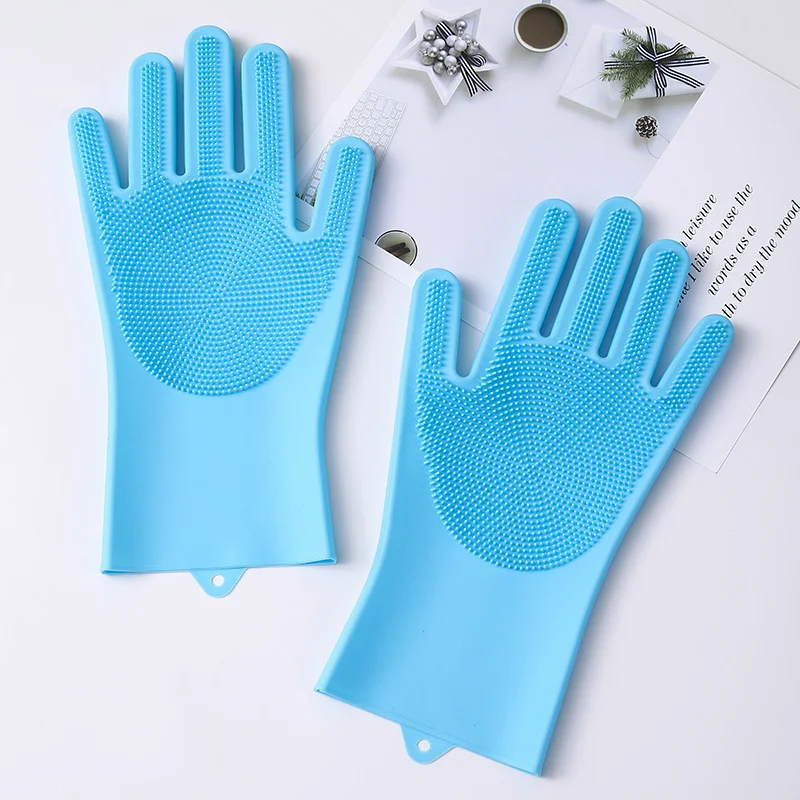 Pet Grooming Tools Silicone Five Finger Design Pet Bathing Gloves for Cats and Dogs