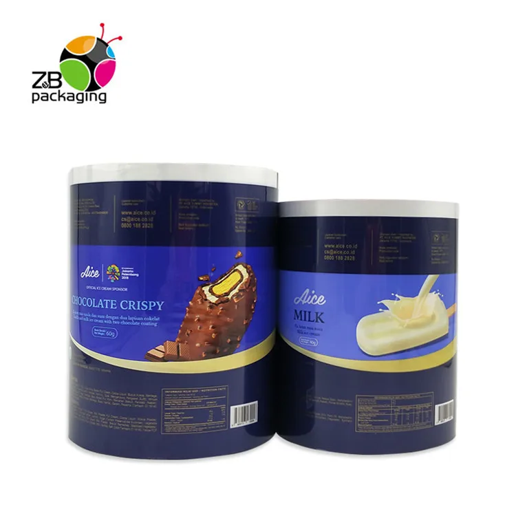 Custom print ice cream packaging laminating food grade pe plastic film roll
