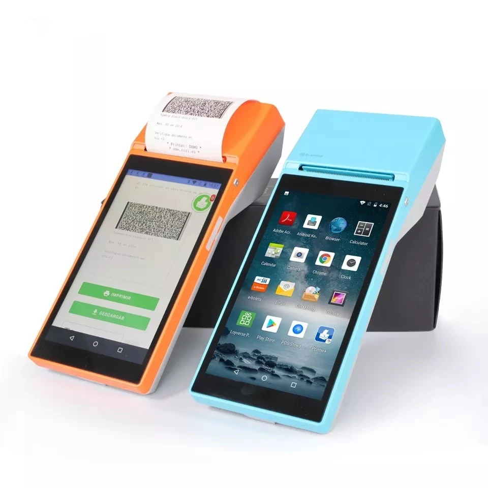 5.5 inch handheld mini mobile android pos system terminal with 58 printer wifi 4g