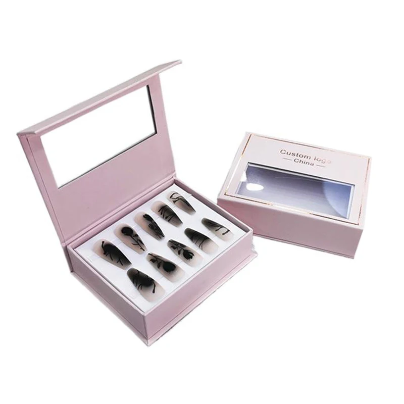 Custom simple black and white french press on nails wearable mini short finished artificial fingernails nails 24pcs/box