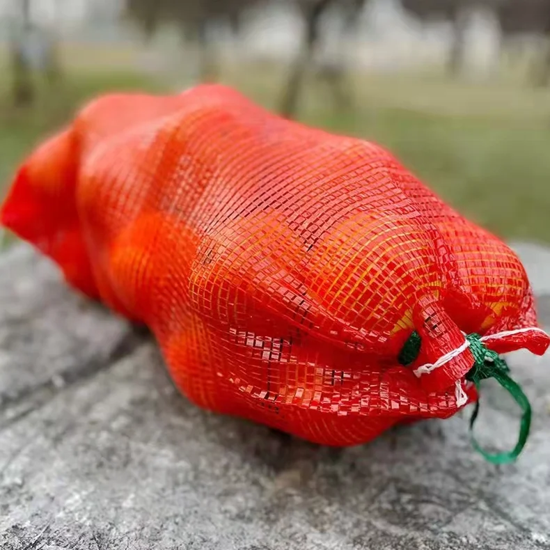 bright red mesh bags tubular PP/PE net bags firewood potato onion garlic vegetable mesh plastic packaging