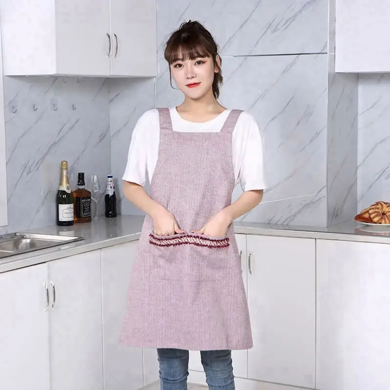 Kitchen Chefs Pe Aprons Cotton Disposable Anti-Virus Cheap With Pockets Custom Design Cooking Waterproof Bbq Factory Jean Apron