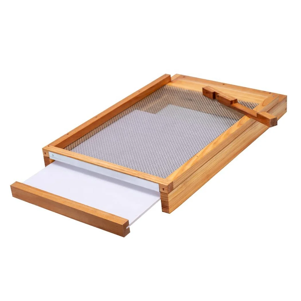 1PC Waxed Beehive Screen Bottom Board, Multifunctional Scalable drawer type bottom plate (10-Frame) for Langstroth Bee hive