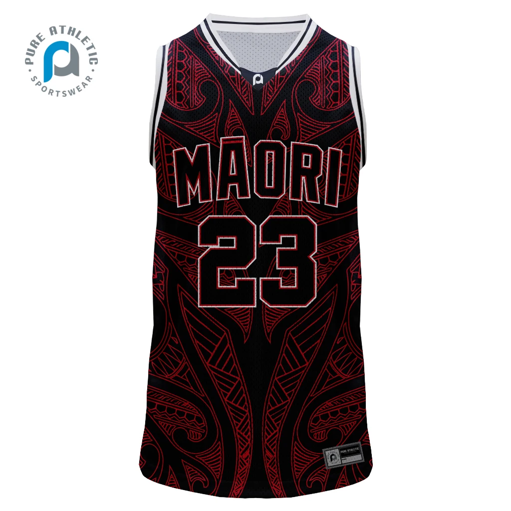 PURE Maori Wholesale Custom Cheap Reversible Basketball Wear Sublimated Basketball Jersey Shirts Uniform For Men Adult Youth