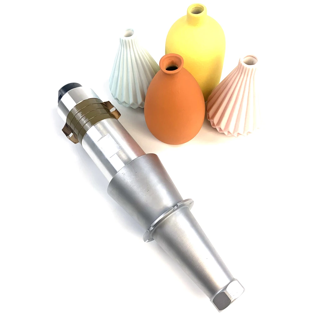 15khz 2600w Pzt 4/8  Ultrasonic Converter With Booster For Ultrasonic Plastic Pvc Fabric Welding Machine