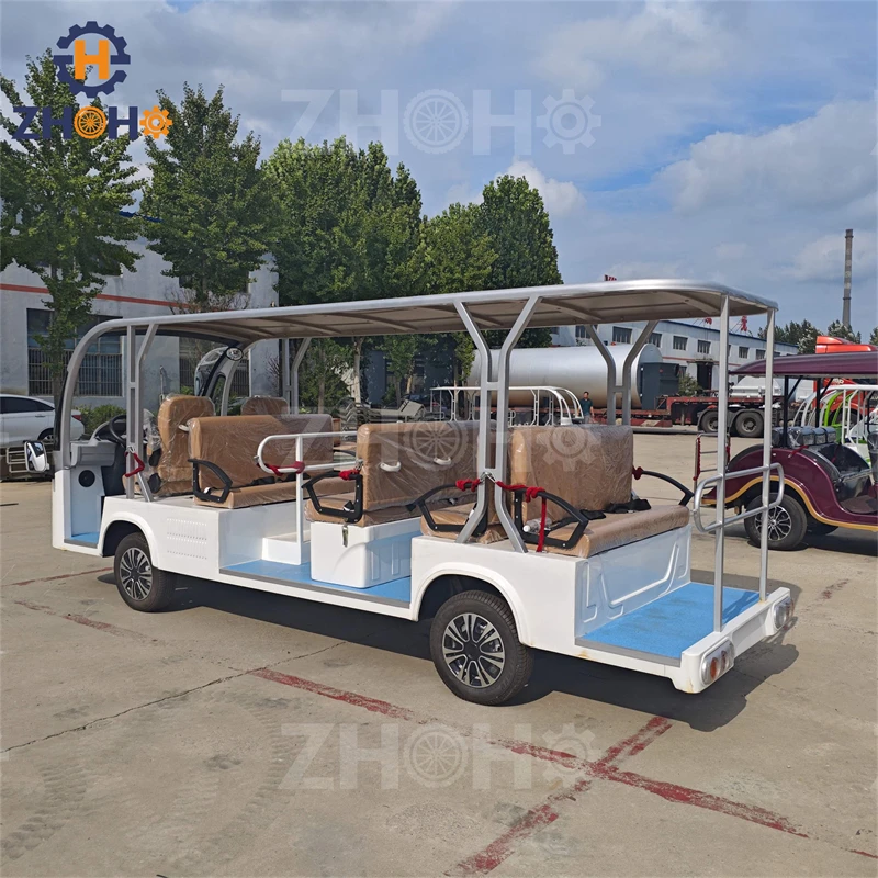 11 Seats Electric Sightseeing Shuttle Bus 100KM Max Travelling Range