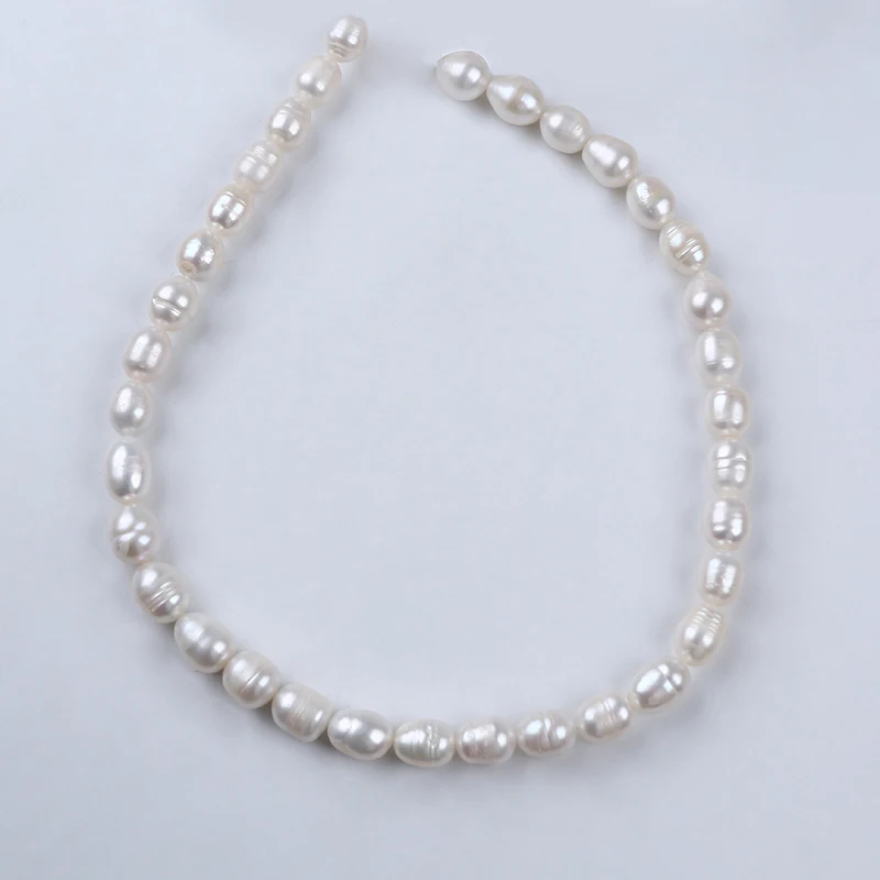 Hot Sale Natural Pearls White 8-9mm Rice Pearls Freshwater Pearl Strings Wholesale