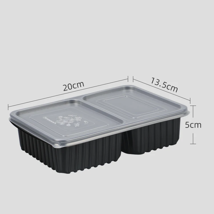 eco friendly 2 compartment microwave food containers disposable backing box plastic food case