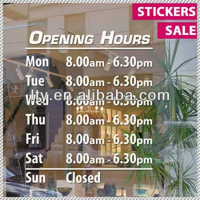 Mirror Working Hours Clear Vinyl Sticker