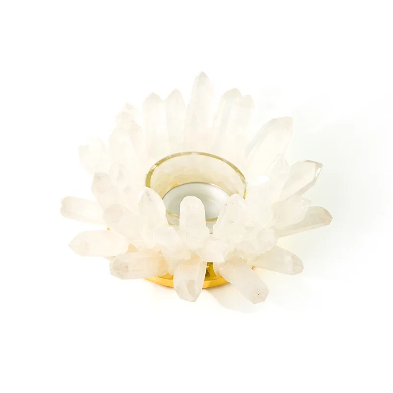 Handmade Natural Amethyst Cluster Quartz Crystal Healing Votive Candle Holder Gemstone Tealight Holder Home Decor Reiki Stone