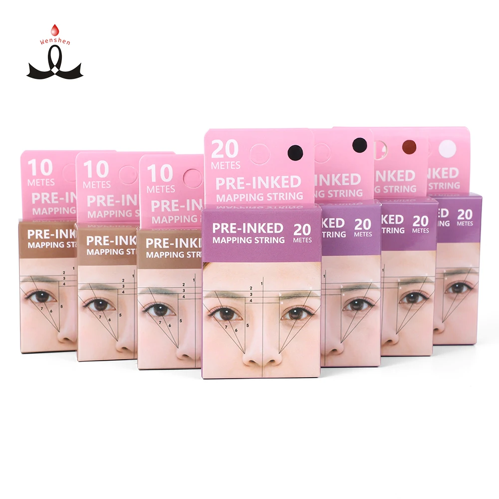 Wenshen Microblading Pre-inked Mapping String Microblading Eyebrow Design Shaping Tool Measuring Tools Eyebrow Stencil