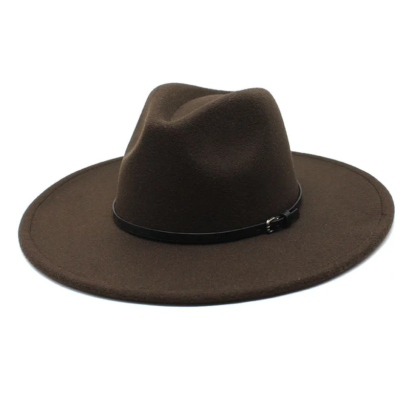 Wholesale Custom Fashion Unisex Wool Ladies Jazz Wide Brim Panama Hats Women Felt Suede Party Fedora Hats