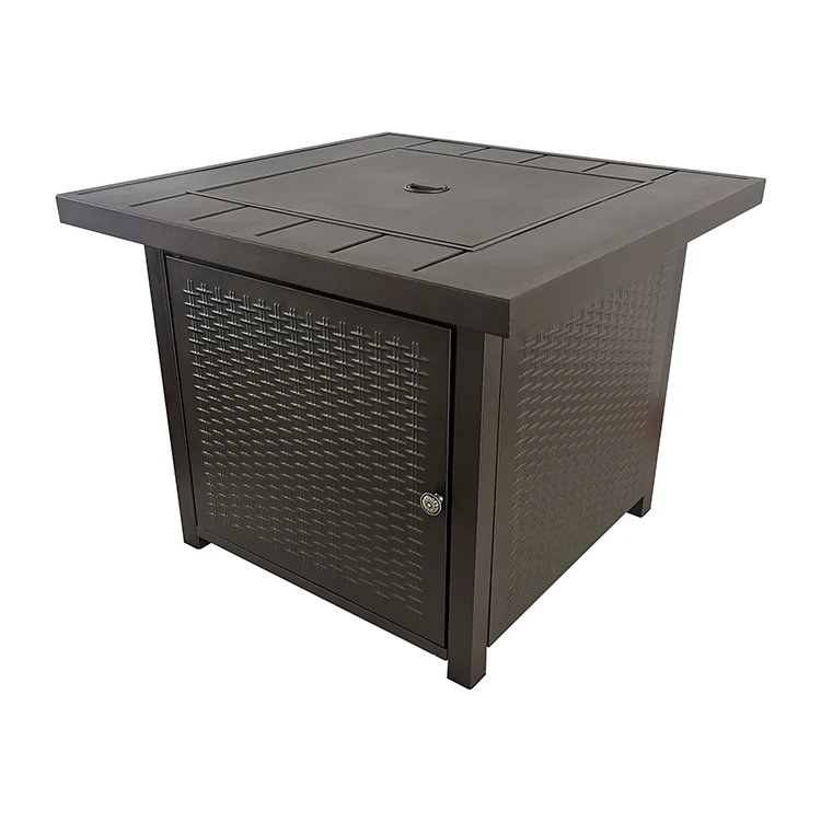 Wood Grain Metal Anti-rust Fire Pits Gas Fireplace Outdoor