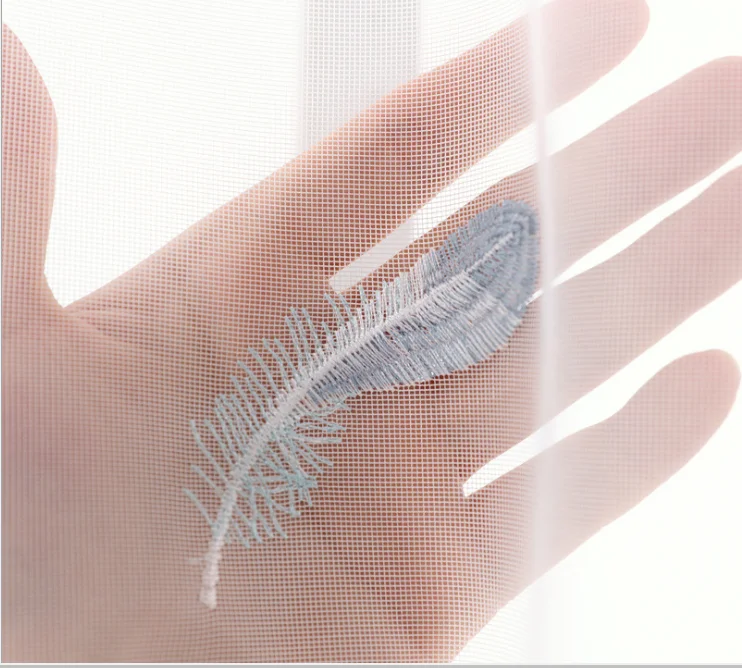 Romantic Design Feather Sheer Luxury Curtains Ready Made Curtain Sheers For Home