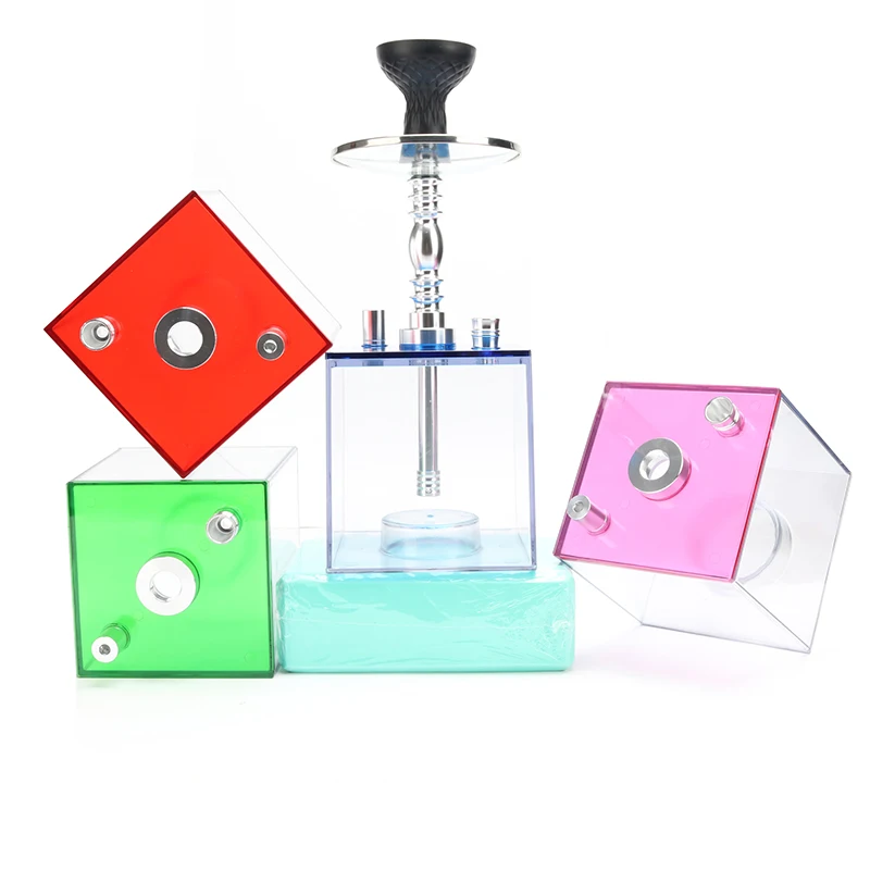 wholesale hookah chicha import best quality custom hookah acrylic narguile led shisha square hookah square hooka led shisha