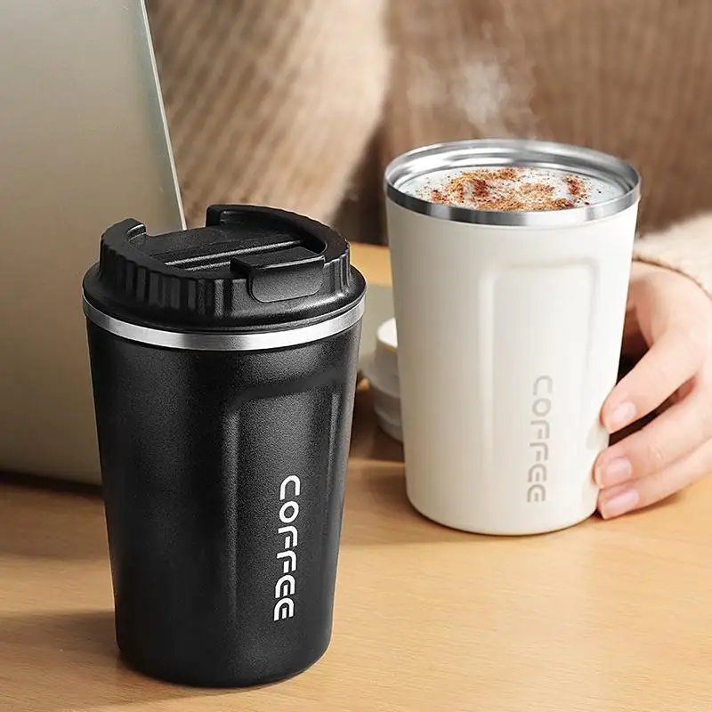 Wholesale Custom Logo Leakproof Insulated 380ml/500ml Stainless Steel Water Bottle Cafe Thermal Mug Cups Car Travel Coffee Mugs