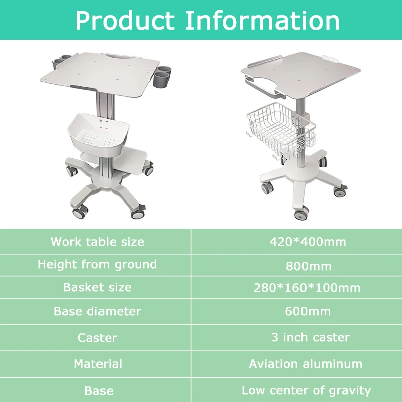 New Product Emergency Cart Trolley Hospital Treatment Clinic Computer Medical Cabinet Trolley ultrasound trolley