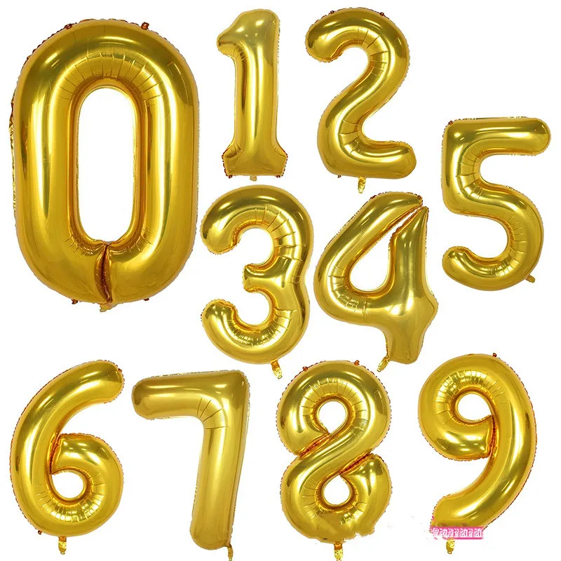 40 Inch Large Numbers Balloons 0-9 Helium Balloons,Foil Mylar Big Number Birthday Party Anniversary Supplies Decorations