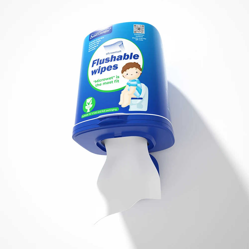 Microwetsoft Flushable Wipes Roll,100% Plant-based Toilet Wipes Roll,Biodegradable Butt Wipes Flushable Wipe Roll