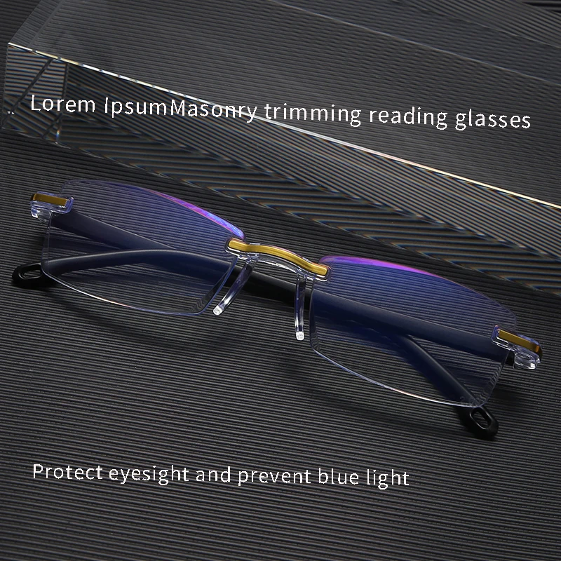 Men Women Rimless Reading Glasses Far Near Anti Blue Light Magnification Antifatigue Eyewear Presbyopic Reading Glasse