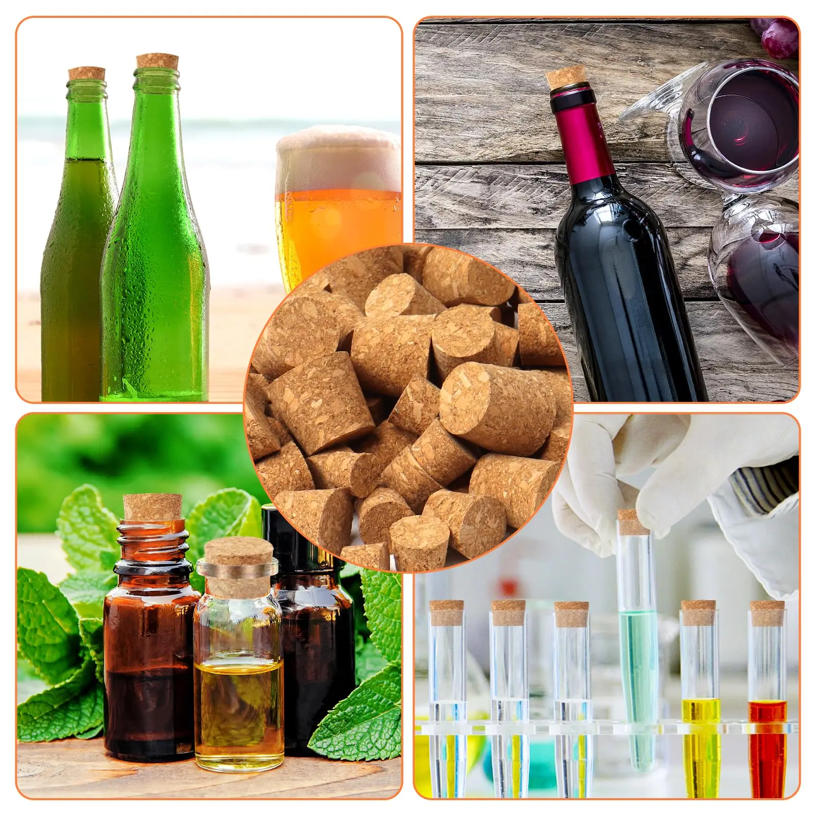 Natural Cork Stopper Natural Cork Bottle Stopper Glass Test Tubes With Cork Stoppers