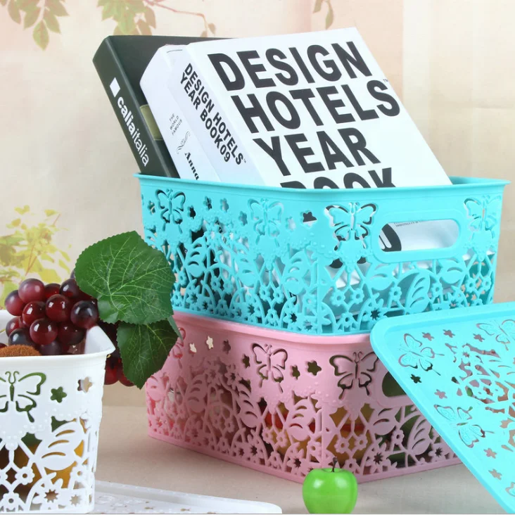 
High-Quality household laundry Rectangular storage Plastic Basket With handle 