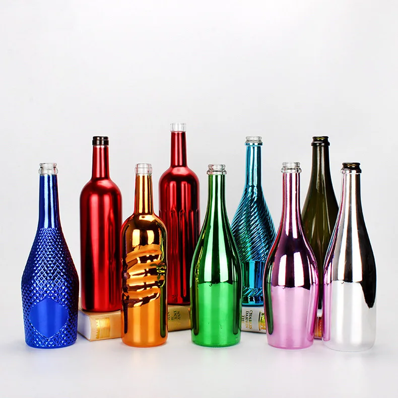 750ml Gold Electroplated Champagne Wine Glass Bottle Spirits Beer Bottles