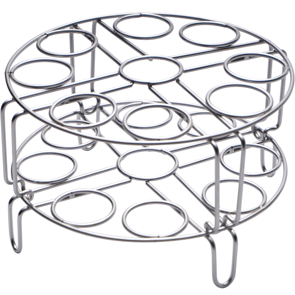 Double Layer Stainless Steel Egg Steamer Rack Two Tiers Metal Egg Holders
