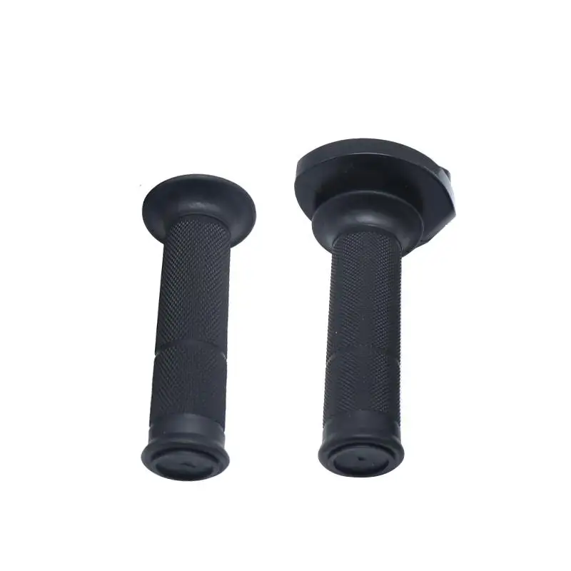 Throttle Sub with Handle Grip and Throttle Cable Single head 110cm   oxidation bright black handle + black handle cover +