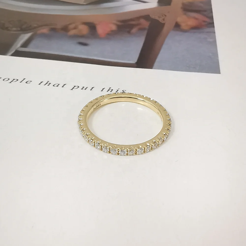 Wholesale Luxury Design 14K Solid Gold Ring With Natural Diamond Rings Women Jewelry For Gift Fine Jewelry