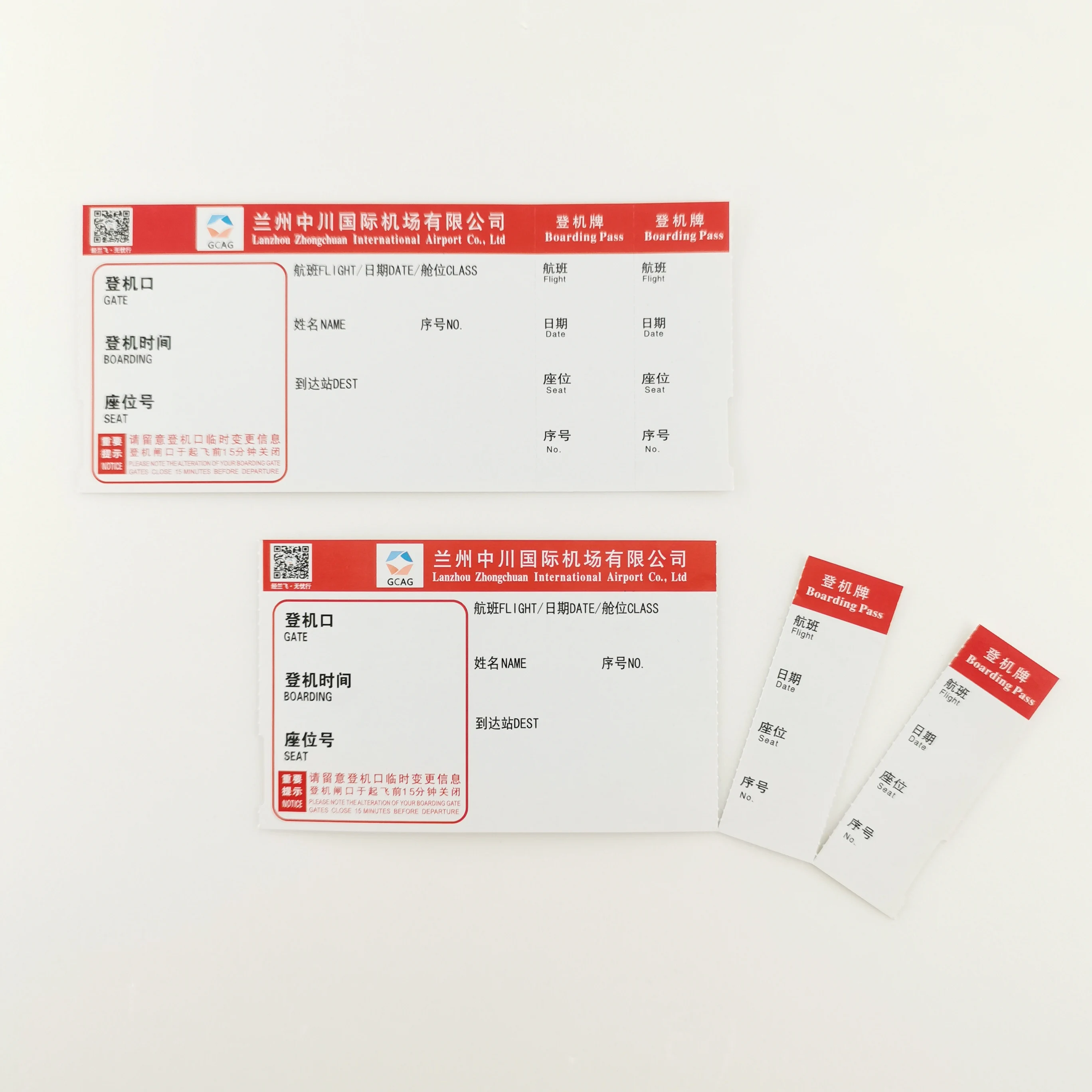 Airline Ticket Thermal Paper Boarding Pass Offset Printing Fancy Paper Coated Paper