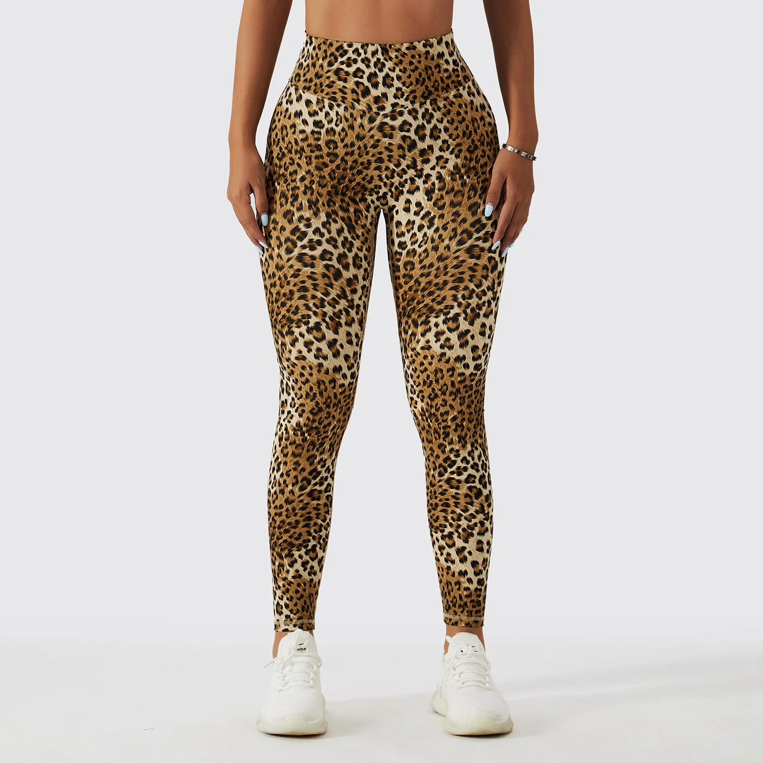 2023 New Leopard Print Yoga Pants Peach Hip Lifting High Waist Tight Sports Leggings Camouflage Naked Fitness Pants Women