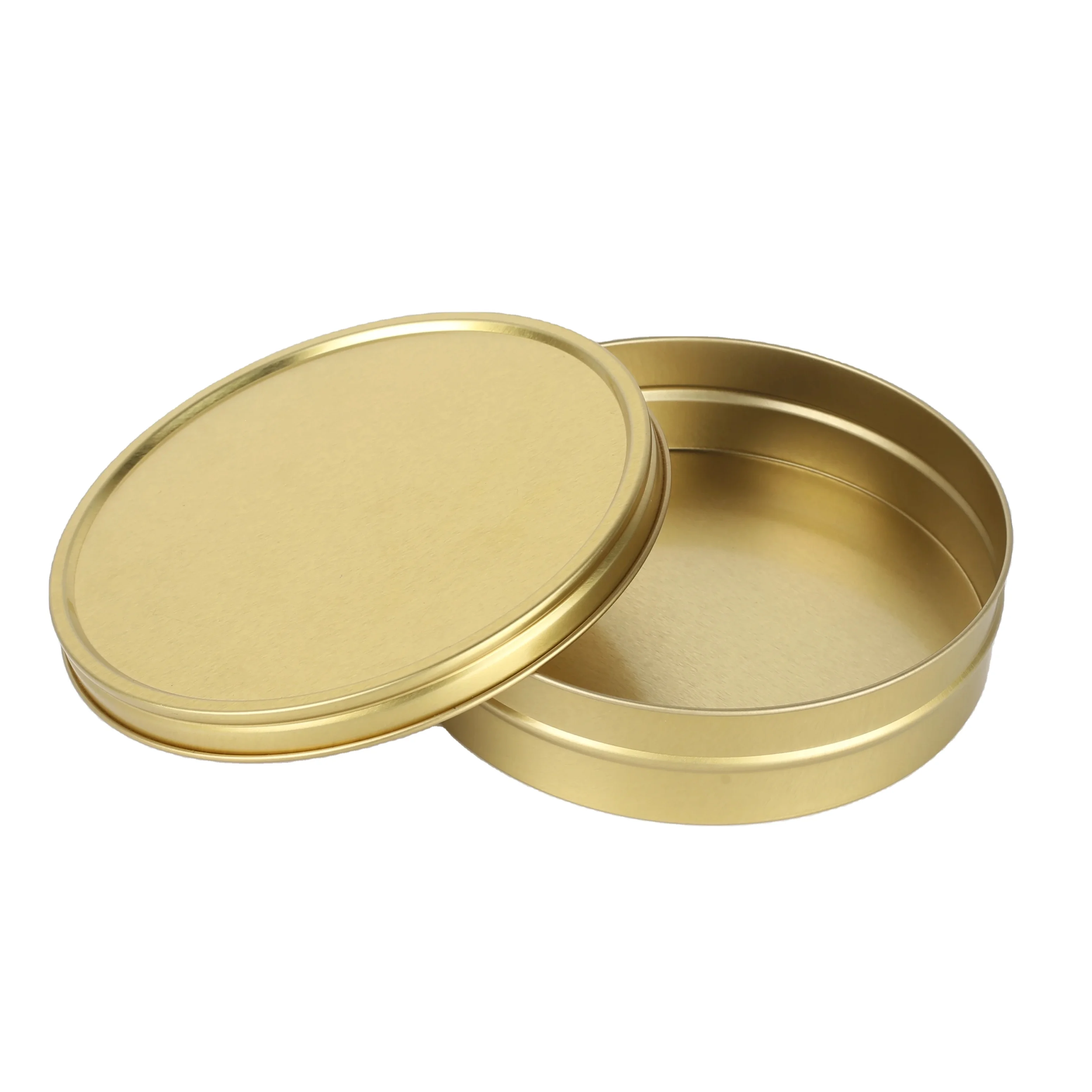 New Caviar Tin Container Lid Vaccum Empty Custom Round Food Safe Caviar Packaging Tin Can Box printing Logo Colors acceptable