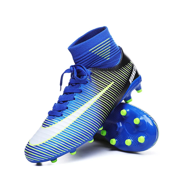 
High Top Youth Cleats Sports Boots Outdoor Football Turf Trainers Athletic Soccer Shoes 