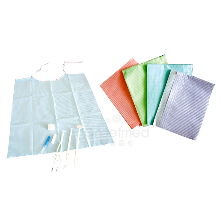 Colorful custom logo black white medical pink 3 ply disposable dental bibs for tattoo dental