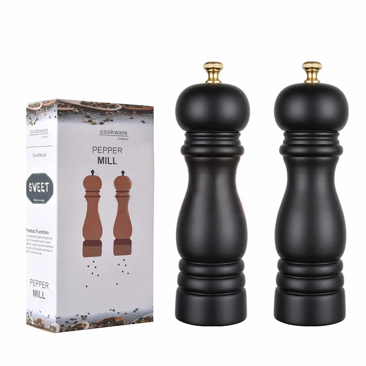 Good Quality Price Manual Salt And Pepper Grinder Set Mini Wooden Spices Grinding Machine
