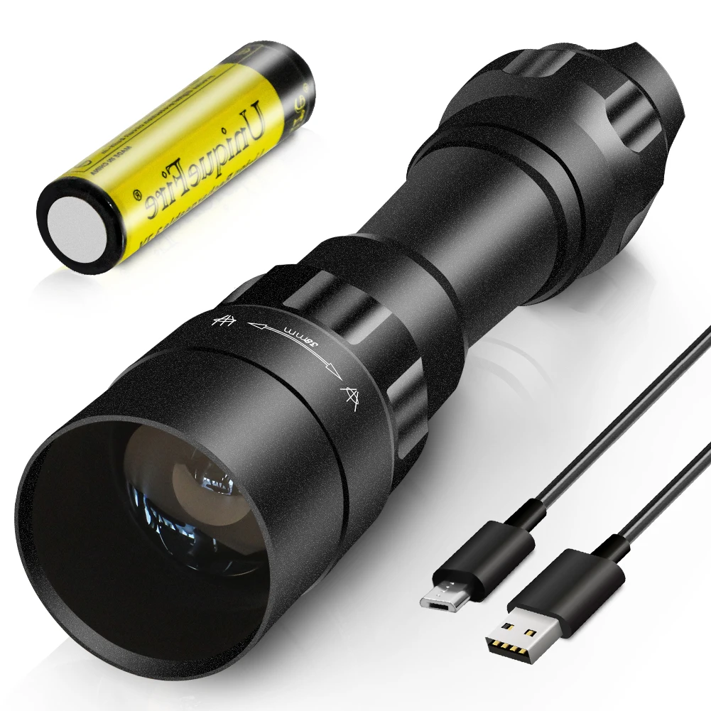 UniqueFire 1605-38D 38 мм белый светодиодный USB-C с сильным лучом для зарядки охотничий прицел фонарик диммером