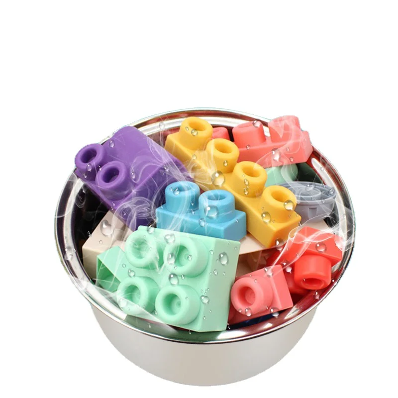 Educational Baby Block Toys Silicone Soft Building Rubber Blocks Learning Educational Toys For Kids