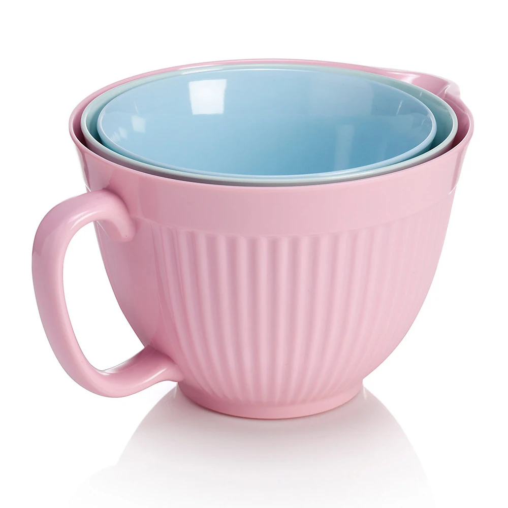 
Reusable High Fashion Unbreakable Melamine Mixing Bowl Set with Non-Skid Silicon Bottom 